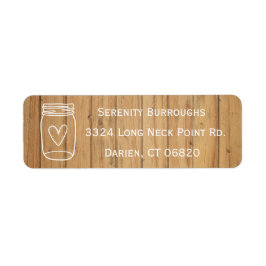 Rustieke Mason Jar Bruin Wit Hout Land Bruiloft Etiket