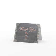 Rustieke Mason Jar Dank Je Corale Kaarten