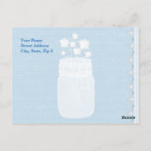 Rustieke Mason Jar en bloemen Bedankt Blue A29 Briefkaart (Achterkant)