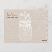 Rustieke Mason Jar en bloemen Dank u Burlap A02 Briefkaart (Achterkant)