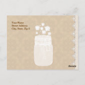 Rustieke Mason Jar en Bloemen Dank U Gold A10 Briefkaart (Achterkant)