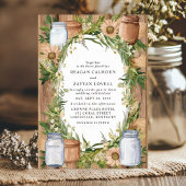 Rustieke Mason Jar en Burlap Floral Country Weddin Kaart