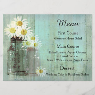 Rustieke Mason Jar En Daisy Bruiloft Menu