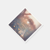 Rustieke Mason Jar en Fireflies Tuin Bruiloft Servet (Hoek)