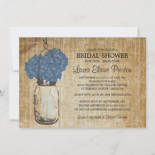 Rustieke Mason Jar en Hydrangeas Kaart