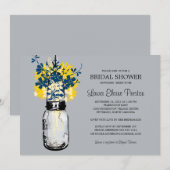 Rustieke Mason Jar en Wildflower Vrijgezellenfeest Kaart (Voorkant / Achterkant)