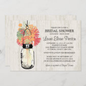 Rustieke Mason Jar en Wildflowers Kaart (Voorkant / Achterkant)