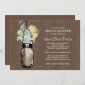 Rustieke Mason Jar en Wildflowers Kaart (Voorkant / Achterkant)