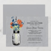 Rustieke Mason Jar en Wildflowers Kaart (Voorkant / Achterkant)