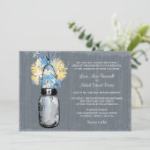 Rustieke Mason Jar en Wildflowers Wedding Kaart (Staand voorkant)