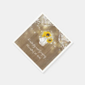 Rustieke Mason Jar en Zonnebloemen met Baby's Brea Servetten (Hoek)