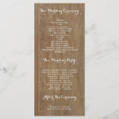 Rustieke Mason Jar en Zonnebloemen Trouwprogramma' Programmakaart (Achterkant)