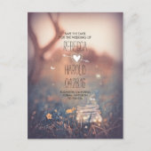 Rustieke Mason Jar Fireflies Natuur Save the Date Aankondigingskaart (Voorkant)