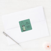 Rustieke Mason Jar & Fireflies Vierkante Sticker (Envelop)