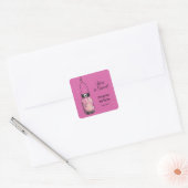Rustieke Mason Jar & Fireflies Vierkante Sticker (Envelop)