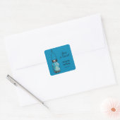 Rustieke Mason Jar & Fireflies Vierkante Sticker (Envelop)