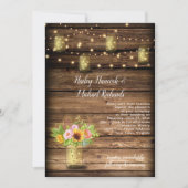 Rustieke Mason Jar Fireflies Zonnebloemen String L Kaart (Voorkant)