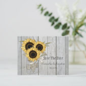 Rustieke Mason Jar Gele Zonnebloemen Save The Date Aankondigingskaart (Staand voorkant)
