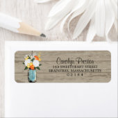 Rustieke Mason Jar Gerbera Daisey Hydrangeas Etiket (Insitu)