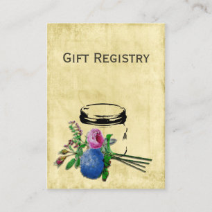 rustieke mason jar Gift register Kaarten