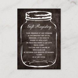 rustieke mason jar Gift register Kaarten