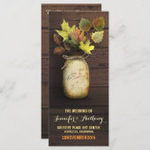 Rustieke mason jar herfst bruiloft programma's (Voorkant / Achterkant)