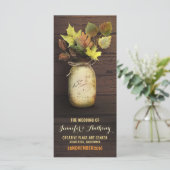 Rustieke mason jar herfst bruiloft programma's (Staand voorkant)