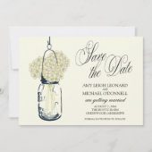 Rustieke Mason Jar Hydrangea Save the Date Kaart (Voorkant)