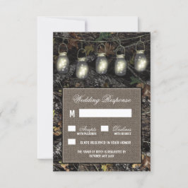 Rustieke Mason Jar Jacht Camo Bruiloft RSVP Kaarte Kaartje