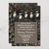 Rustieke Mason Jar Jacht Camo bruiloft uitnodiging (Voorkant / Achterkant)