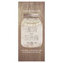 Rustieke Mason Jar Kant Lights Trouwprogramma's