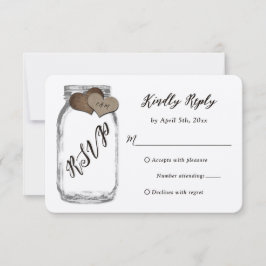 Rustieke Mason Jar Kraft Papier Trouwen RSVP