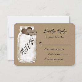 Rustieke Mason Jar Kraft Papier Trouwen RSVP