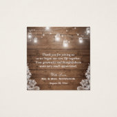 Rustieke Mason Jar Lace trouwfoto dank u kaart (Achterkant)