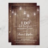 Rustieke Mason Jar Light Ik doe BBQ Verlovingsfees Kaart (Voorkant / Achterkant)