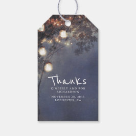 Rustieke Mason Jar Lights Boom Bruiloft Cadeaulabel