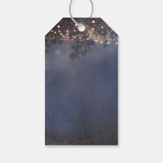Rustieke Mason Jar Lights Boom Bruiloft Cadeaulabel (Achterkant)