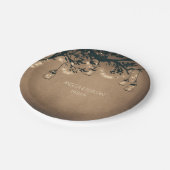 Rustieke Mason Jar Lights Boom Bruiloft Papieren Bordje (Gekanteld)