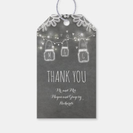 Rustieke Mason Jar Lights en Kant Chalkboard Label Cadeaulabel
