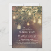 Rustieke Mason Jar Lights Engagement Party Kaart (Voorkant)