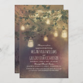 Rustieke  Mason Jar Lights Engagement Party Kaart (Voorkant / Achterkant)