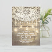 Rustieke Mason Jar Lights Kant Hout Repetitie Dine Kaart (Staand voorkant)