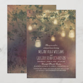 Rustieke  Mason Jar Lights Repetitie Diner Kaart (Voorkant / Achterkant)