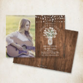 Rustieke Mason Jar Lights Sweet 16 Verjaardag Foto Kaart