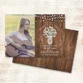 Rustieke Mason Jar Lights Sweet 16 Verjaardag Foto Kaart