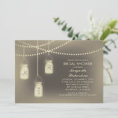 Rustieke  Mason Jar Lights vrijgezellenfeest Kaart (Staand voorkant)