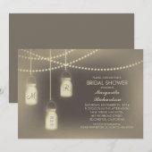 Rustieke  Mason Jar Lights vrijgezellenfeest Kaart (Voorkant / Achterkant)