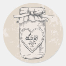 Rustieke Mason Jar Love Hearts Tan Wedding
