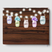 Rustieke Mason Jar met Lichten Bruiloft Gastenboek (Achterkant)