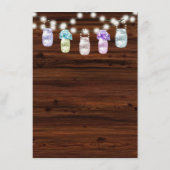 Rustieke Mason Jar Met Lichten Bruiloft Menu (Achterkant)